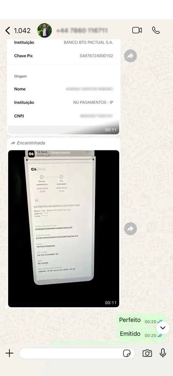 Outro exemplo de alerta diário dentro do grupo VIP