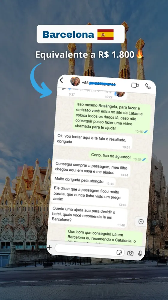 Depoimento de economia em passagem para Barcelona